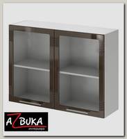 Шкаф 1000 decor "Бруско" (МДФ) (Шоколад/Стекло) /ИЦMkk/ШВС1000