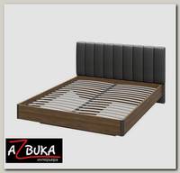 Кровать 1600 soft "Platinum" (Дуб американский/Экокожа Серебряный гранит)