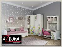 Детская 8 предм. S "Фиоретто" (МДФ) (Белый глянец/Фотопечать)