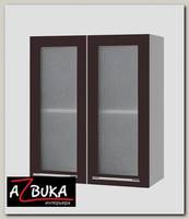 Шкаф 600 decorazione "Лакрима" (МДФ глянец) (Шоколад/Стекло)