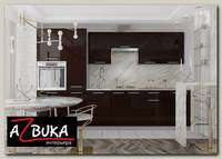 Кухня 3,0 decorazione "Лакрима" (МДФ глянец) (Шоколад)