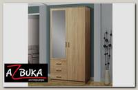 Шкаф 2х дверн. комб. "Фрида" (Дуб сонома/Зеркало)
