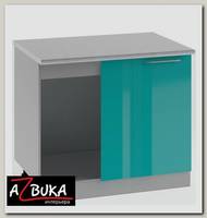 Тумба угловая 1000 "Бруско" (МДФ металлик) (Бирюза)