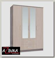 Шкаф 4-х дверный 1,6м comb "Лаки" (Ясень темный/Ясень светлый)