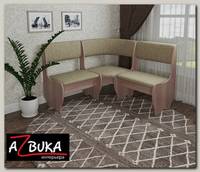 Скамья угловая compatto "Оливьер" (Ясень Шимо темный/Рогожка Lorca Beige (AT))